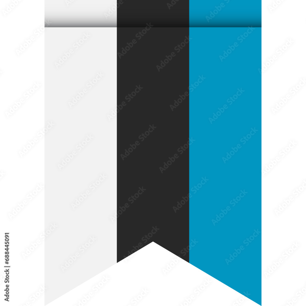 Estonia flag or pennant isolated on white background. Pennant flag icon. Estonia flag or pennant isolated on white background. Pennant flag icon.