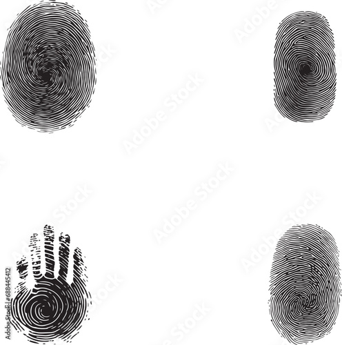 fingerprints isolated on white Blackground
