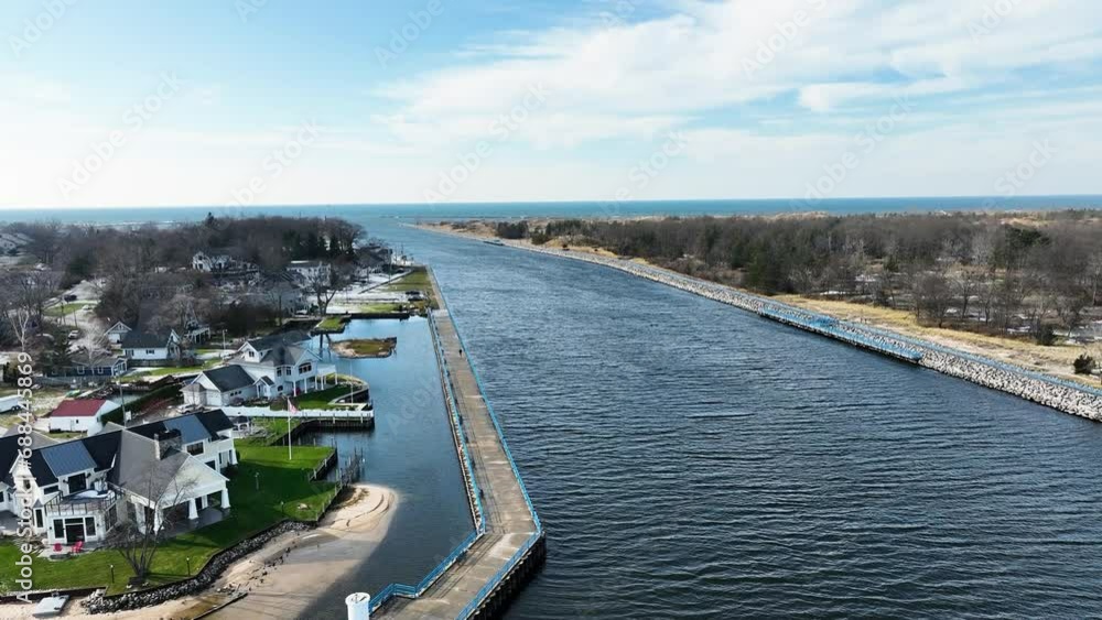 The inner channel linking Muskegon Lake to Lake Michigan. The inner channel linking Muskegon Lake to Lake Michigan.