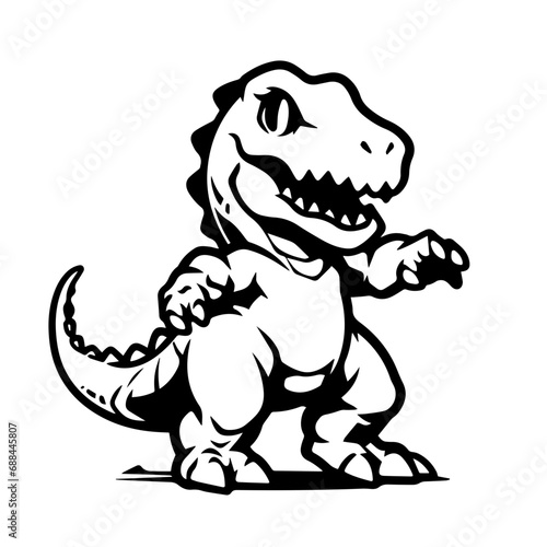 Baby T-rex Logo Monochrome Design Style © FileSource