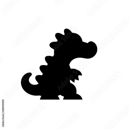 baby alligator silhouette Logo Monochrome Design Style