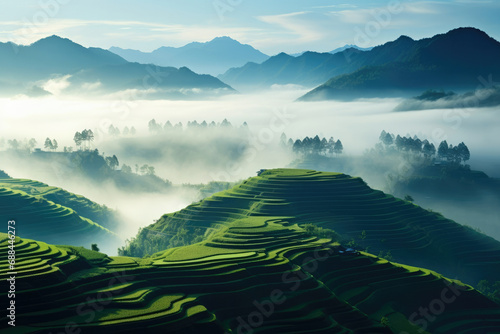 Landscape farming mountain asian nature travel valley rice asia field terrace green agriculture photo