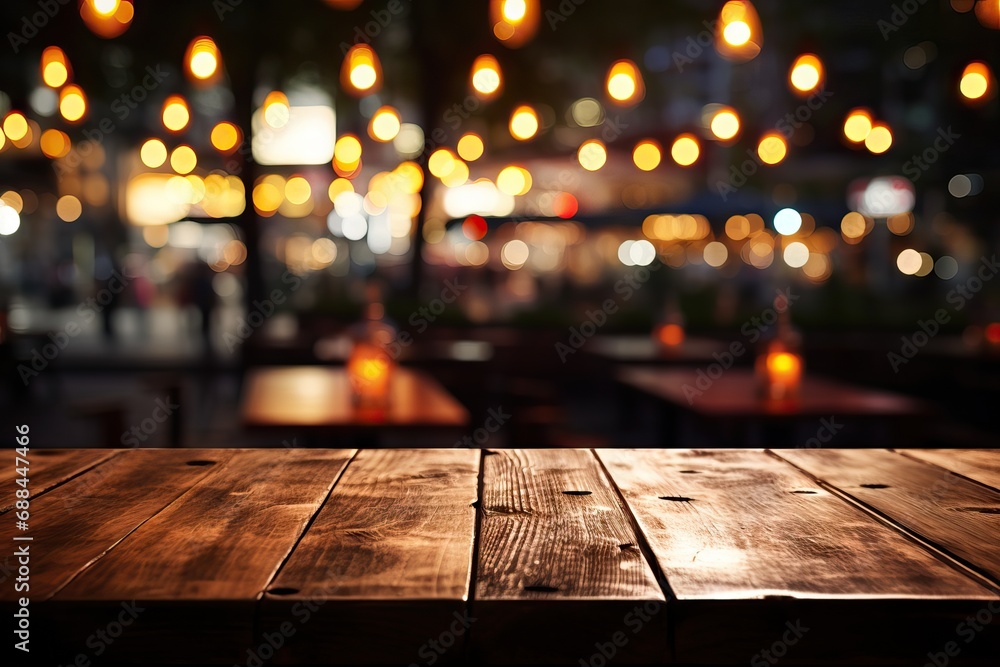 lights restaurant blurred abstract front table wooden Image background bar empty bokeh party blur blurry bright cafes city hot drink counter dark design