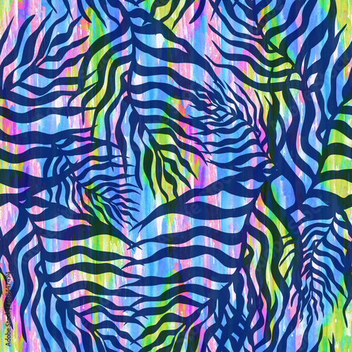 Abstract seamless psychedelic jungle print for swimwear