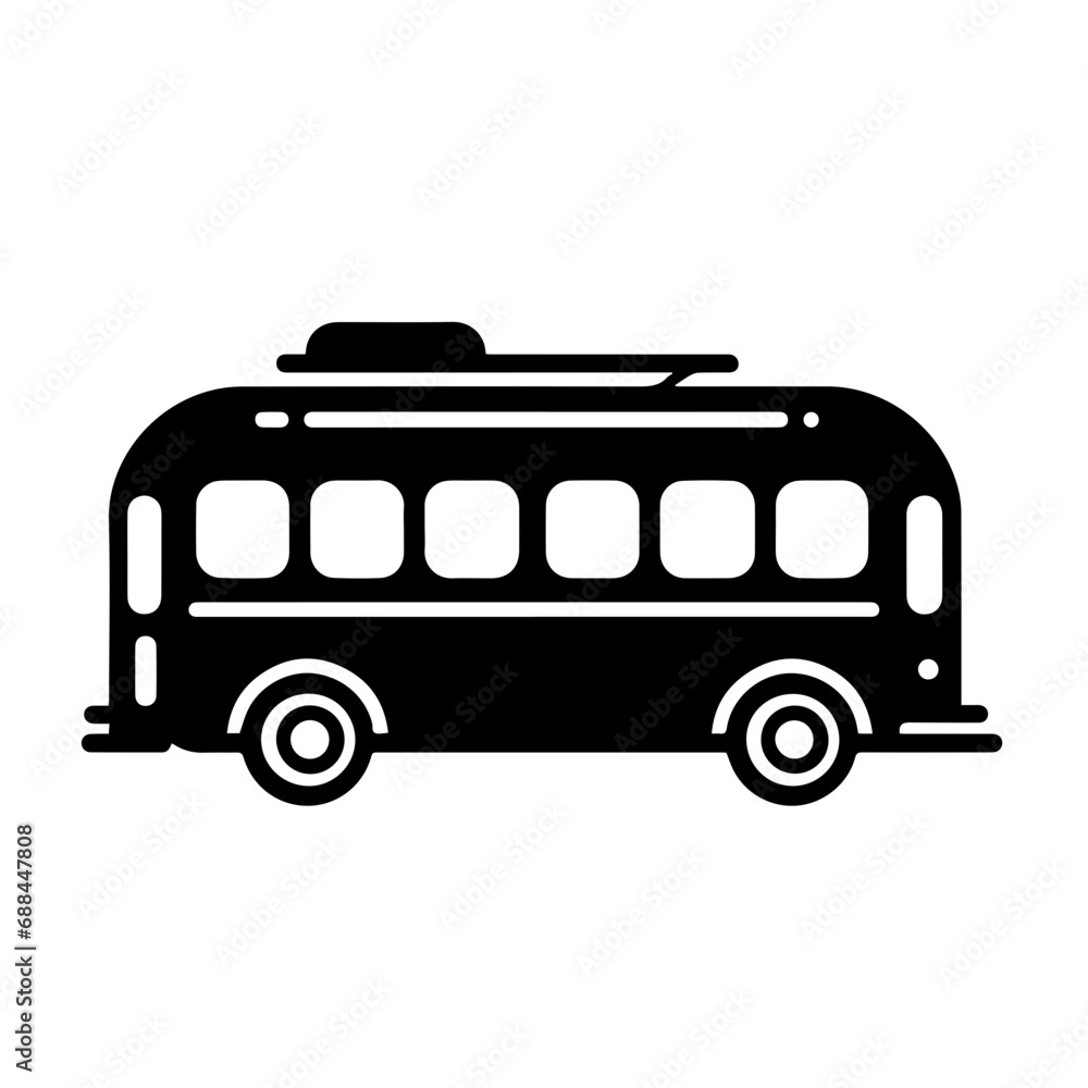 bus Logo Monochrome Design Style