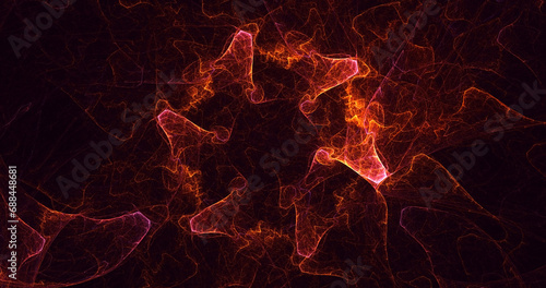 3D manual rendering abstract fractal polygon background 