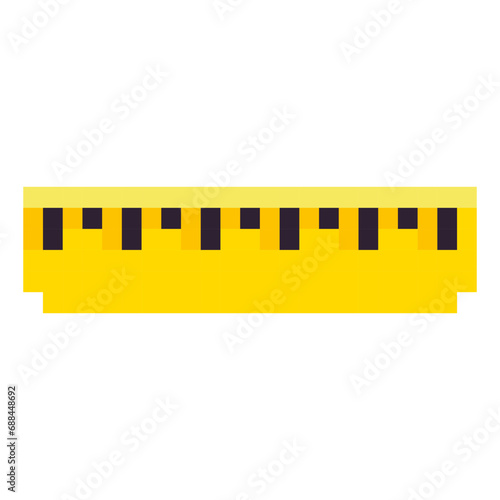 Pixel art illustration Ruler. Pixelated Ruler. Ruler icon pixelated for the pixel art game and icon for website and video game. old school retro.