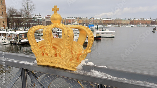 Photography One of the Gilded Crowns on Skeppsholmsbron