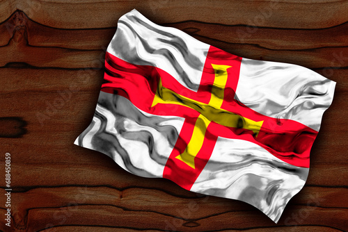 National flag of Bailiwick of Guernsey Background  with flag of Bailiwick of Guernsey photo