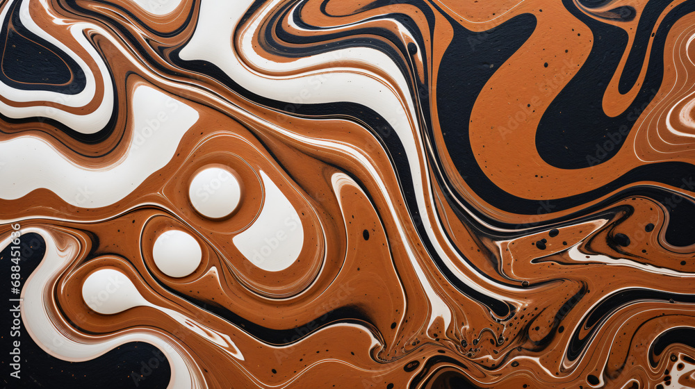 A close up view of a brown and white swirl pattern