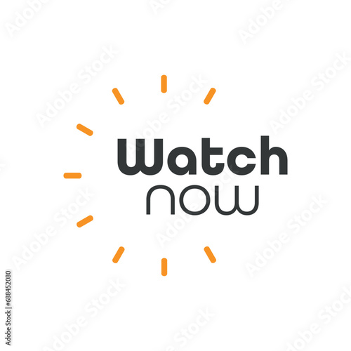 watch now button on white background	