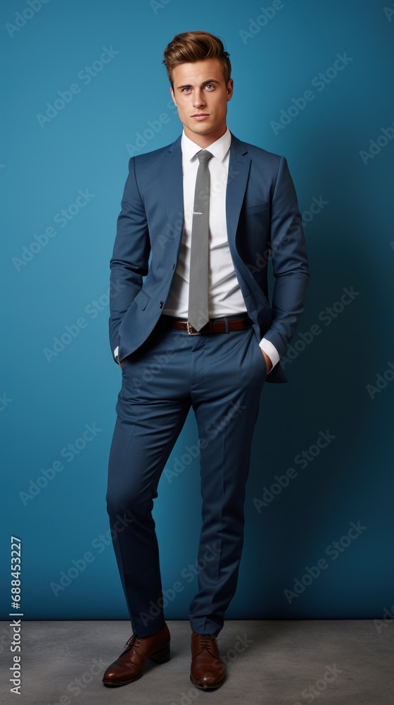 Photograph of a handsome young male model office worker or business man in a suit. Photograph of a handsome young male model office worker or business man in a suit.