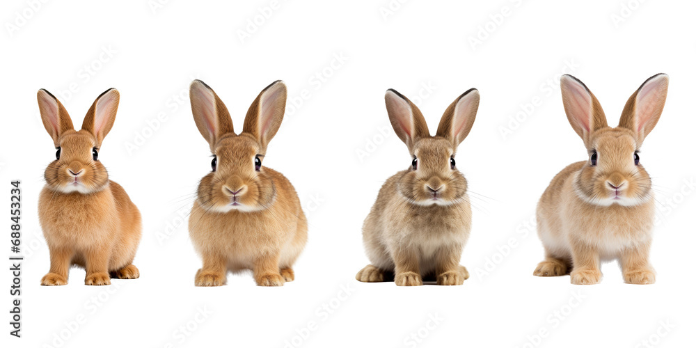 Studio portrait of cute rabbit isolated on transparent png background, happy bunny running on floor, adorable fluffy rabbit that sniffing. Studio portrait of cute rabbit isolated on transparent png background, happy bunny running on floor, adorable fluffy rabbit that sniffing.