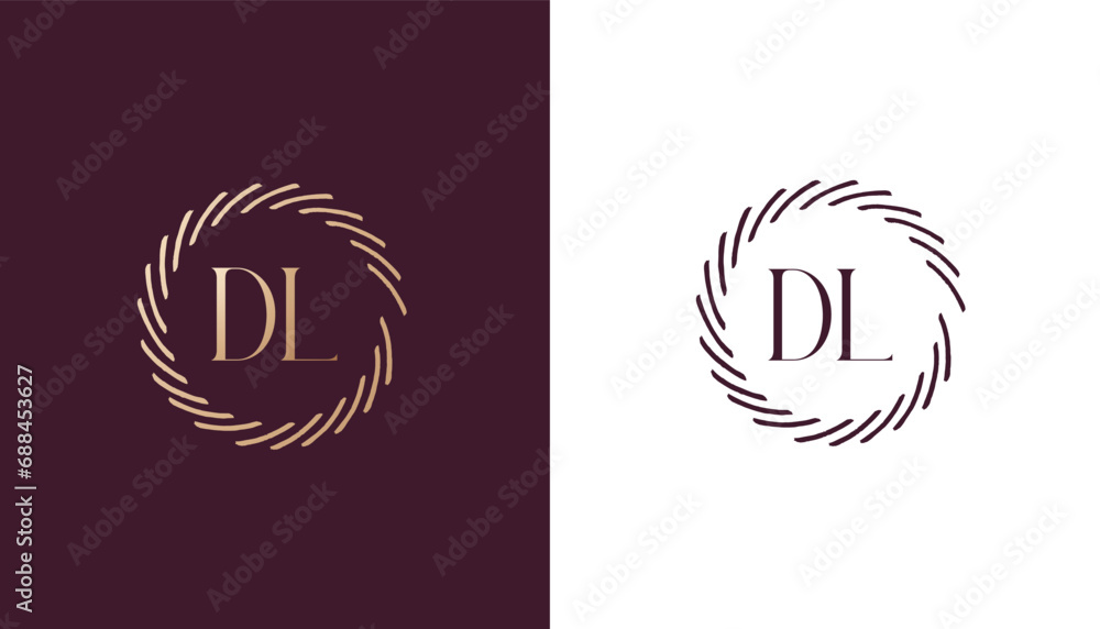 DL logo design vector image - obrazy, fototapety, plakaty 