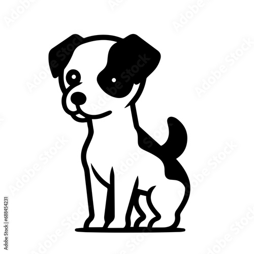 Jack Russell Terrier Logo Monochrome Design Style