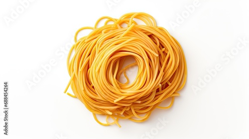Spaghetti Top View on white background