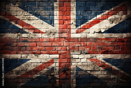Canvas Print wall brick old flag Kingdom United texture grunge british abstract architecture