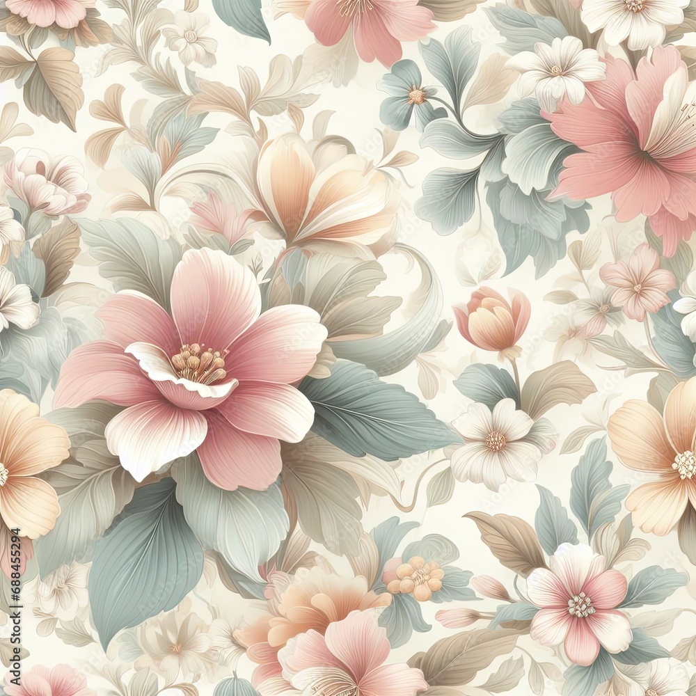 beautiful soft pastel flowers make a great floral background texture