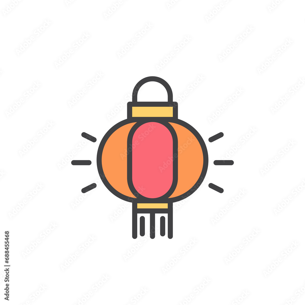 Fototapeta premium Chinese Lantern filled outline icon