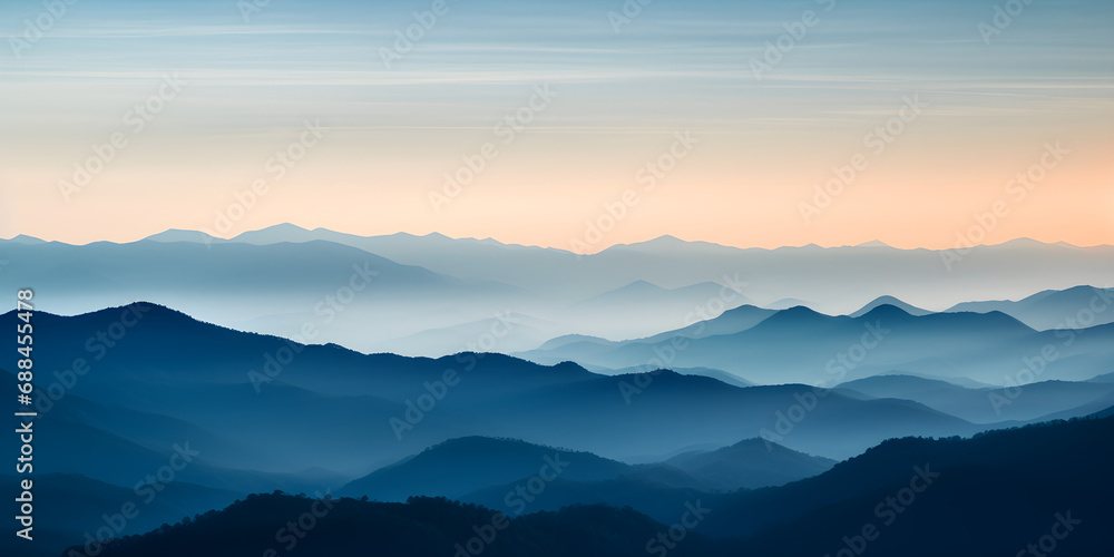 Mountain range in the morning Have beautiful light,,
Beautiful landscape of mountains in foggy morning. Beauty in nature 
