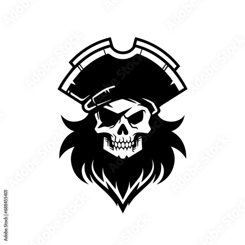pirate mascot Logo Monochrome Design Style photo