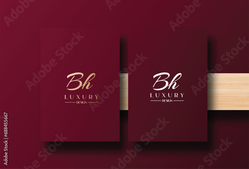 Bh logo design vector image photo