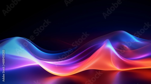 abstract colorful wavy lines on dark background. eps10
