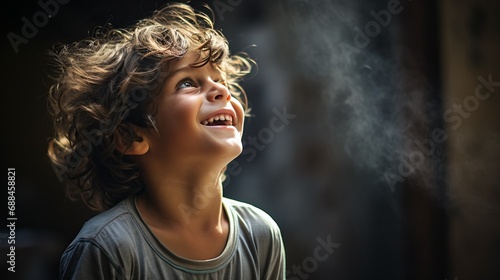 A Happy Young Boy Enjoying a Moment