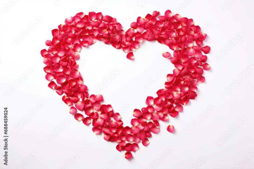 Petal holiday red heart celebration valentine love white romance background decorative