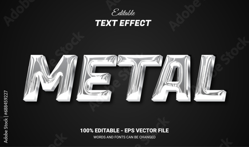 metal 3d editable text effect photo