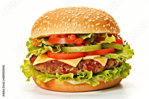 Sandwich cheeseburger lettuce tomato hamburger beef food burger meat bun