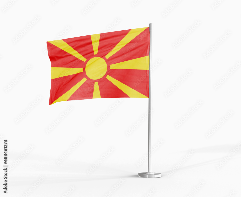 Macedonia national flag on white background.