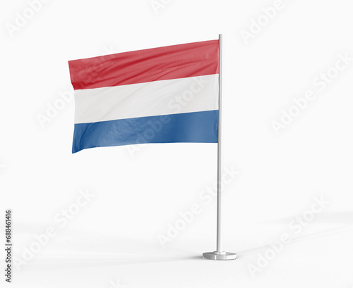 Netherlands national flag on white background.