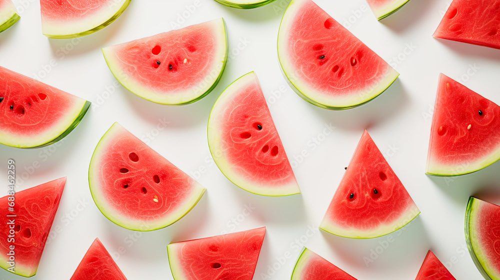 a pattern of sliced watermelon on a white background a pattern of sliced watermelon on a white background