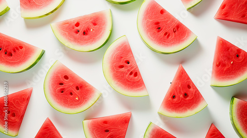 a pattern of sliced watermelon on a white background
