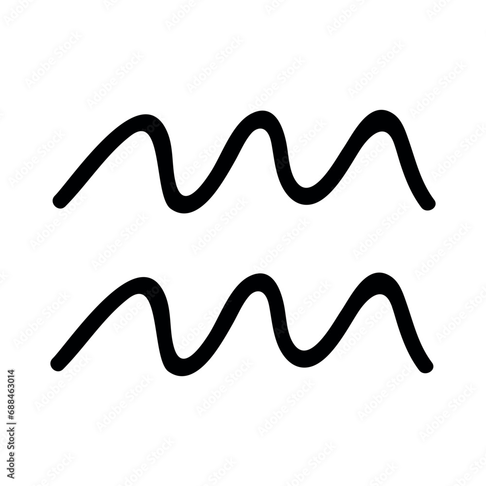 Hand drawn aquarius zodiac sign Esoteric symbol doodle Astrology clipart Element for design Hand drawn aquarius zodiac sign Esoteric symbol doodle Astrology clipart Element for design