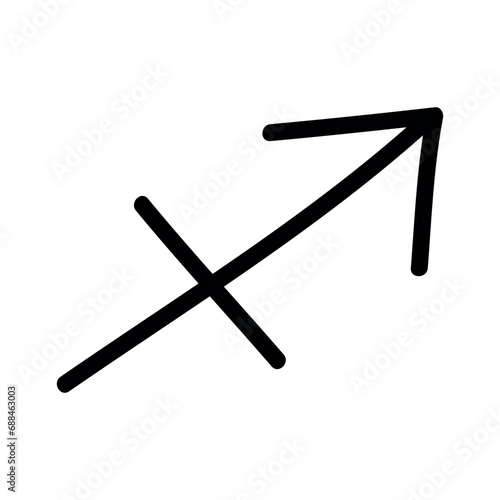Hand drawn sagittarius zodiac sign Esoteric symbol doodle Astrology clipart Element for design