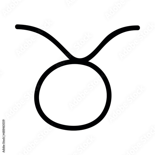 Hand drawn taurus zodiac sign Esoteric symbol doodle Astrology clipart Element for design
