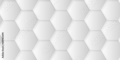 Fototapeta Naklejka Na Ścianę i Meble -  Abstract white background with hexagons. Abstract hexagon polygonal pattern background vector. seamless bright white abstract honeycomb background.