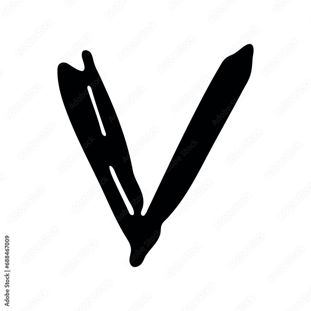 Hand drawn check mark illustration. Marker right sign clipart. Ink scribble checkbox. Single element Hand drawn check mark illustration. Marker right sign clipart. Ink scribble checkbox. Single element