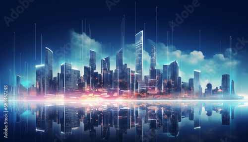 futuristic city technology concept