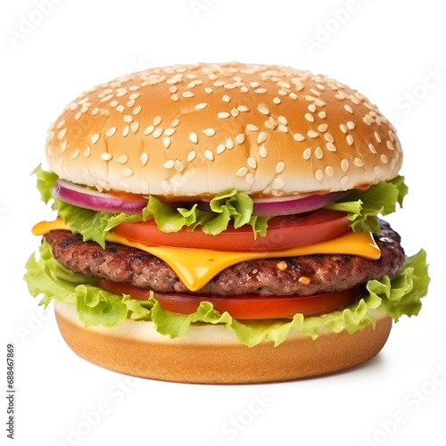 Classic hamburger stock photo, transparent, ai technology