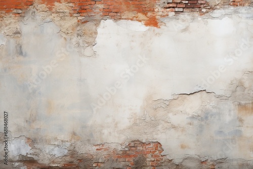 design background grunge plaster peeling wall brick in old texture cracked stone surface white architecture paint abstract dirty dirt concrete vintage exterior photo