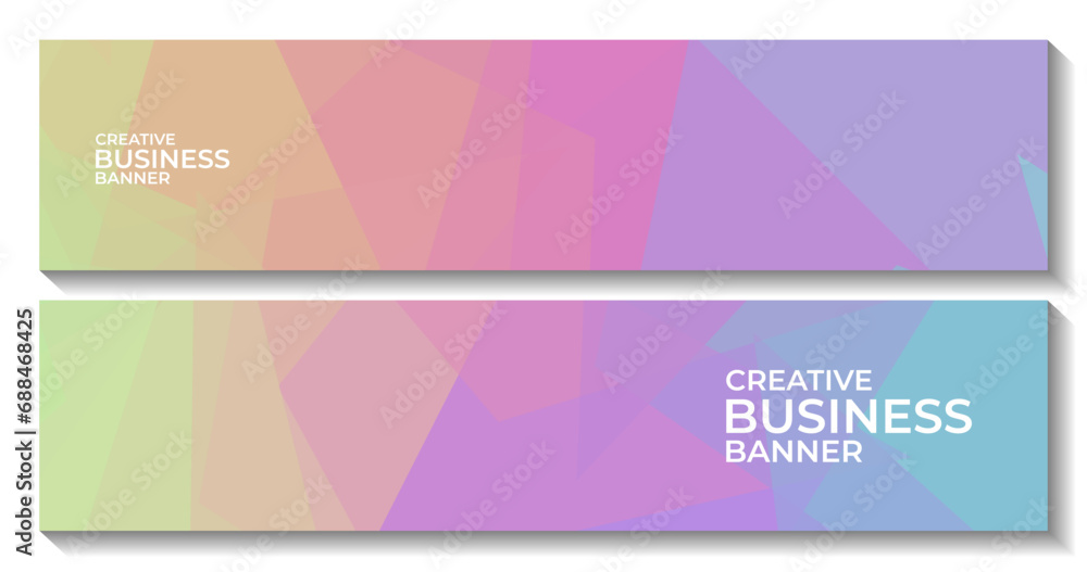 set of abstract creative arts banner background for business ads