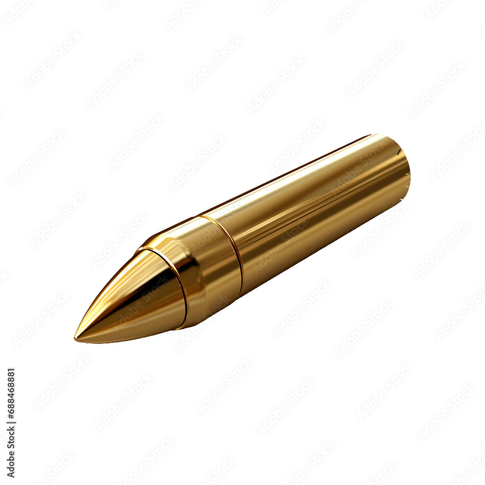 gold gun bullet on transparent background gold gun bullet on transparent background