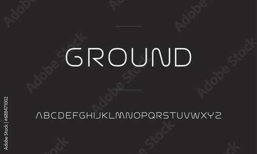 basic simple alphabet font lettering vector typography ground typeface san serif Abstract thin line font