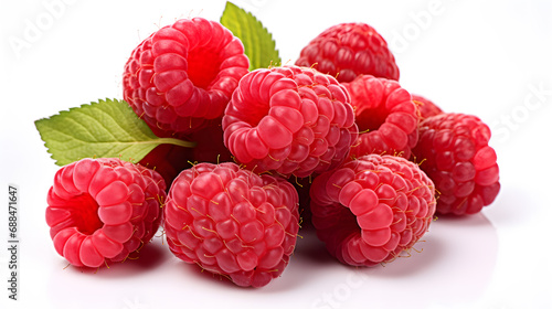 Food photography of raspberries  isolated  white background