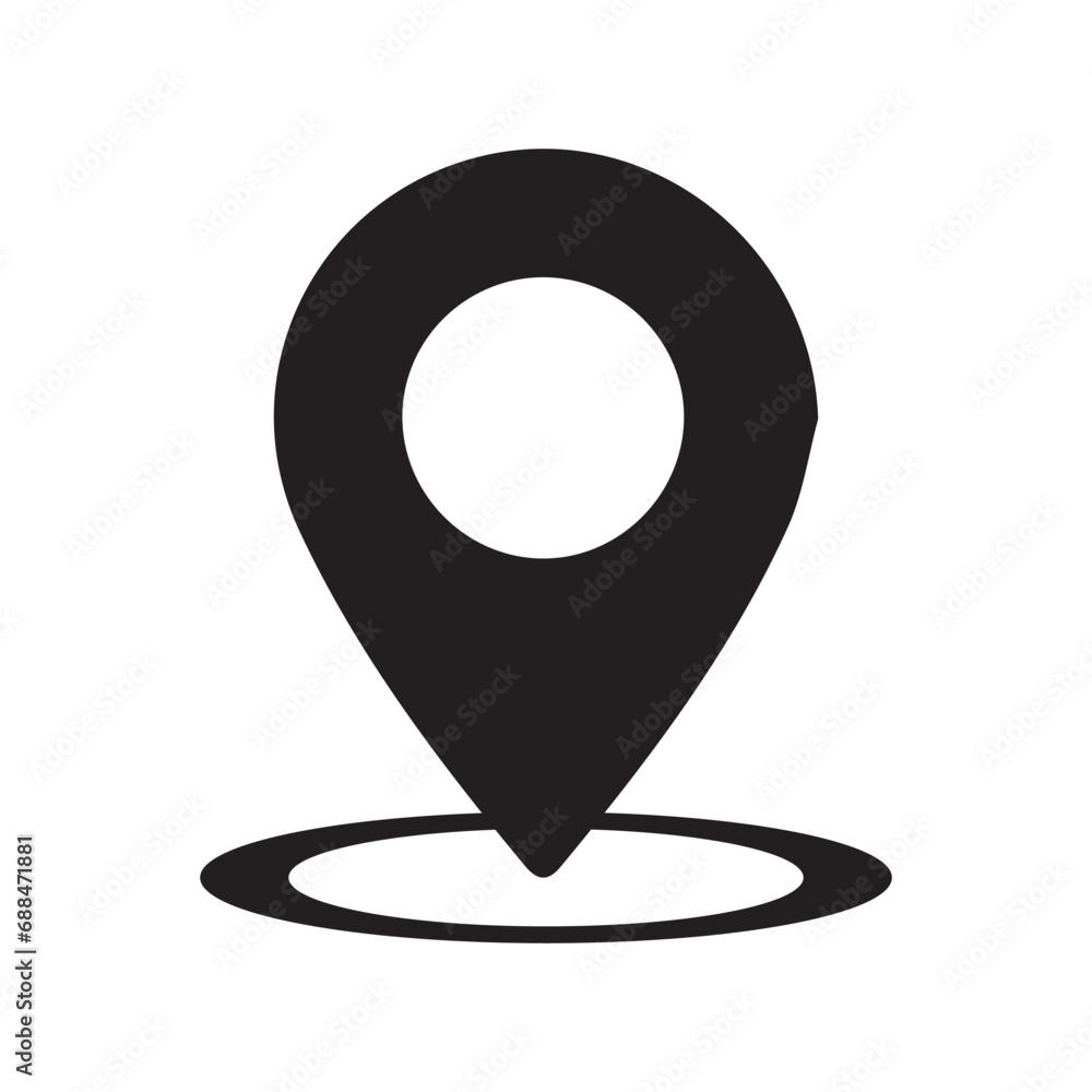 Location icon vector, solid map illustration, white-isolated pictogram Location icon vector, solid map illustration, white-isolated pictogram