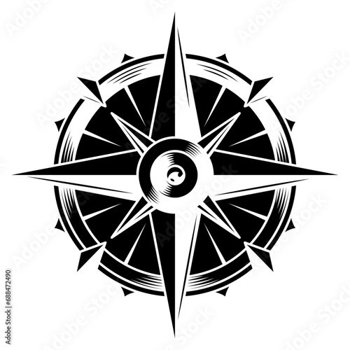Canvas Print compass on white background