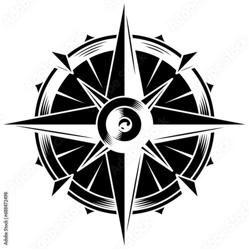 compass on white background